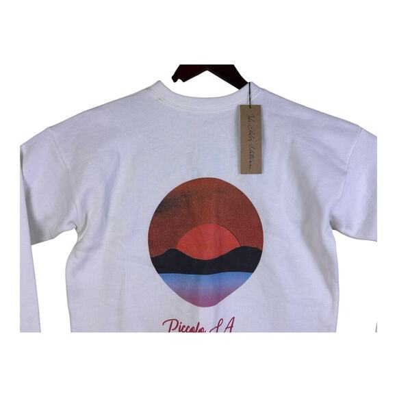 The Elder Statesman Sweatshirt Long Sleeve Fleece Crewneck XXS White W/ Sardinia - Picture 7 of 12